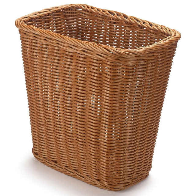 CESTATIVO Wicker Waste Basket, Hand Woven Trash Can, Imitation Rattan Garbage Basket for Bedroom, Bathroom, Kitchen, Living Room (Rectangular)