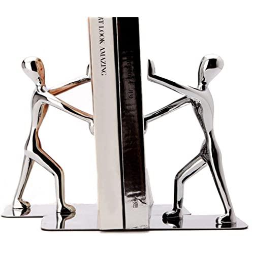 Fasmov Heavy Duty Stainless Steel Man bookends Nonskid Bookends Art Bookend,1 Pair