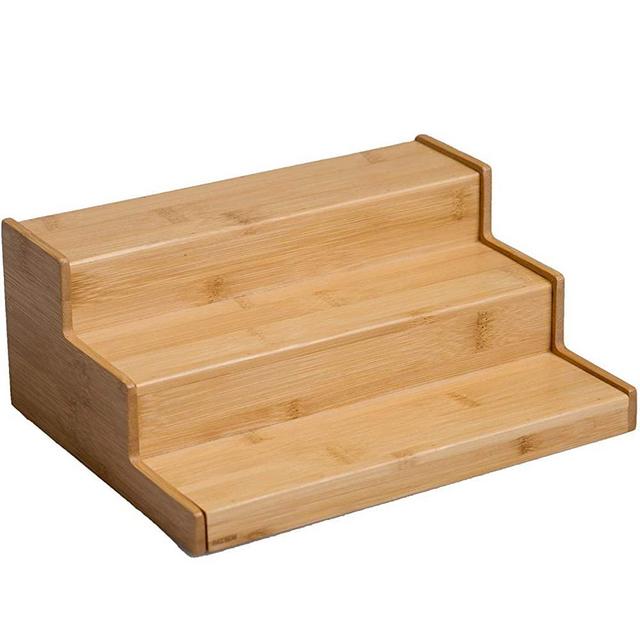 Home Intuition 3-Tier Bamboo Spice Rack Step Shelf Cabinet Organizer