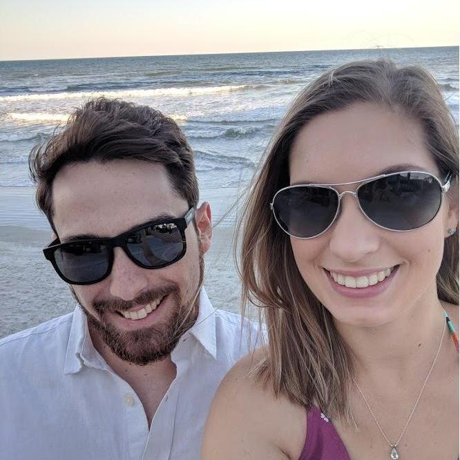 At Ashley and Dave's beach wedding!