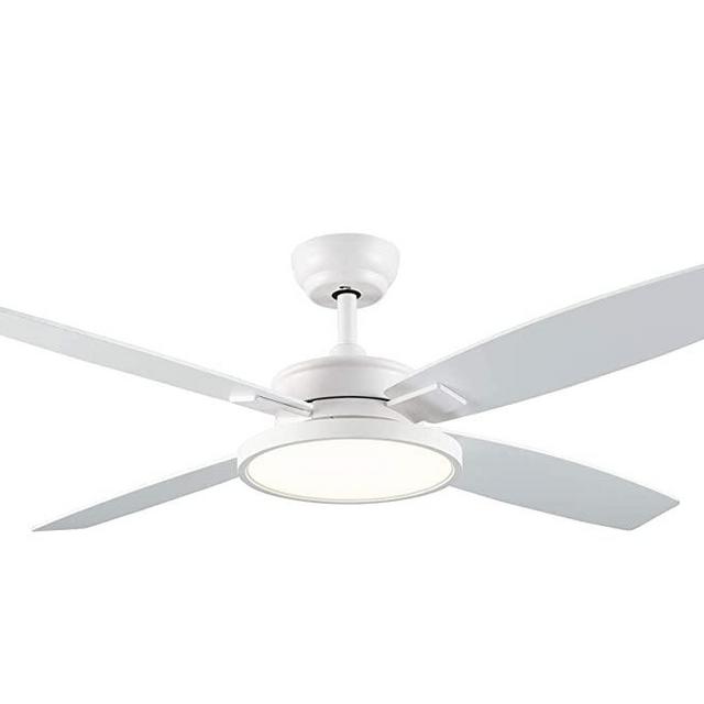 Modern Ceiling Fan with LED Lights and Remote Control for Living Room Bedroom Dining Room, 52 Inch indoor(White)