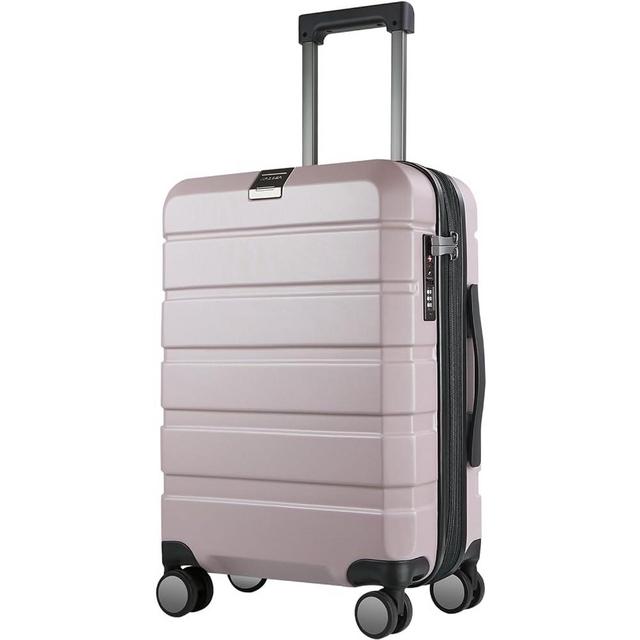 KROSER Hardside Expandable Carry On Luggage with Spinner Wheels & Built-in TSA Lock, Durable Suitcase Rolling Luggage, Carry-On 20-Inch, Matte Purple/Pink