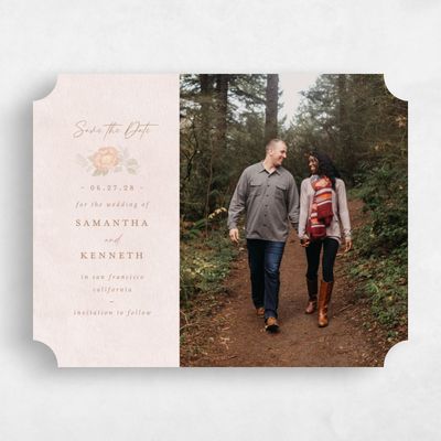 Orange Ticket Wedding Save the Date - Muriano Photo