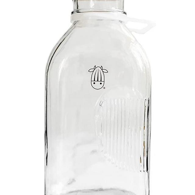 Almond Cow Glass Milk Jug - 60 Fluid Ounces