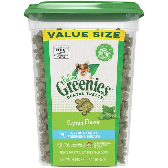 Greenies Feline Dental Jumbo Tub Catnip Flavor Cat Treats - 9.75oz