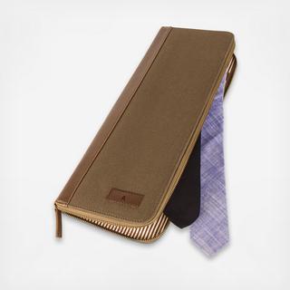 Personalized Men's Brown Tie Travel Case