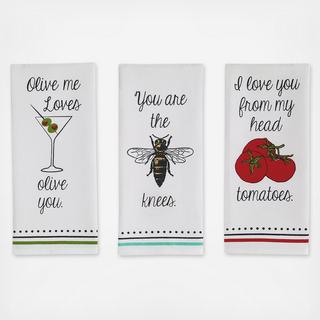 Love You Tea Towel, Set of 3