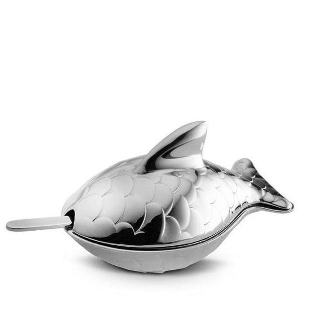 Alessi Colombina Fish Salt Container, steel