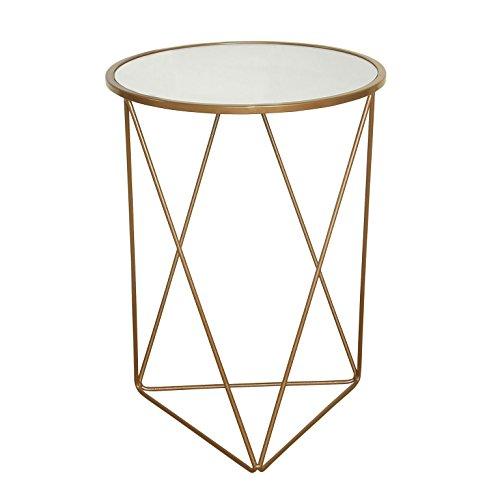 HomePop Geometric Shape Metal Accent Table, Gold