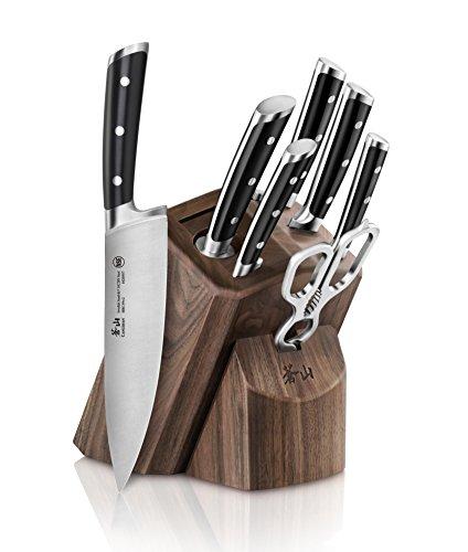 Cangshan TS Series 1020878 Swedish Sandvik 14C28N Steel Forged 8-Piece Knife Block Set, Walnut