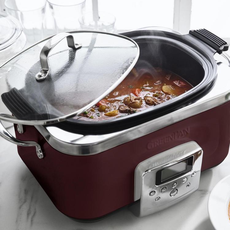 All-Clad 7 qt. Electric Slow Cooker w/ Brown Ceramic Insert Model