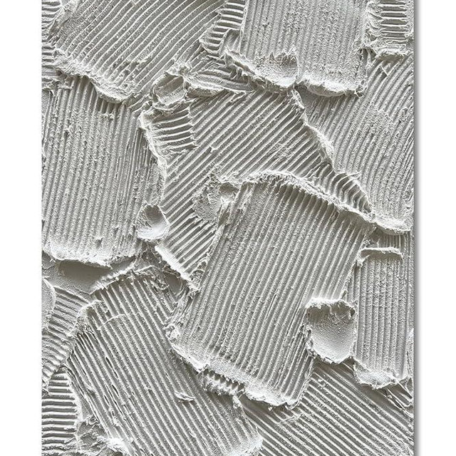 Epicler art Hand Painted White Modern Minimalist Abstract Art Oil Painting Wall Decorative Art 36x24 Inches