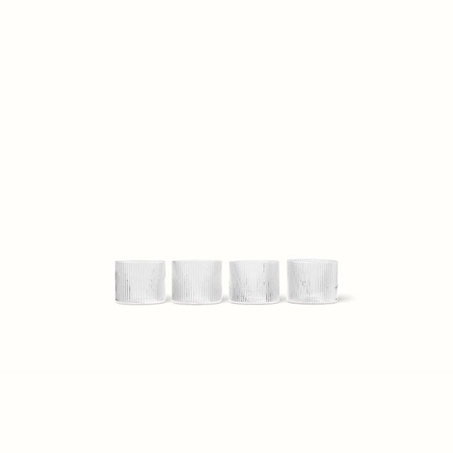 Ripple Low Glasses - Set of 4 - Clear by Ferm Living
