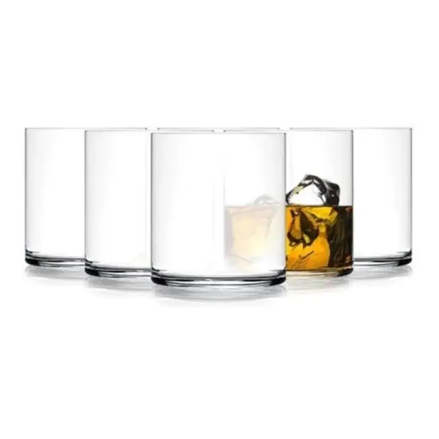 Luigi Bormioli Top Class 12.25 oz Double Old Fashioned Glasses - Set of 6 Elegant Italian-Made Drinkware with Simple Lines Durable Glassware