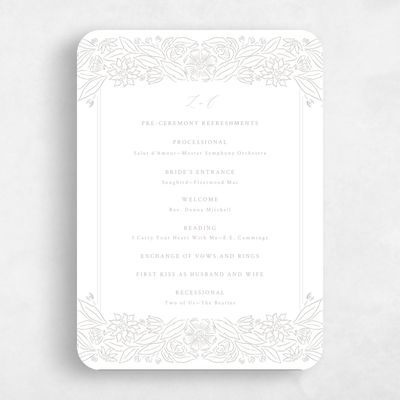 Grey Rounded Wedding Program - Juliet Letterpress