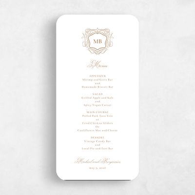 Brown Rounded Wedding Menu - Griffin