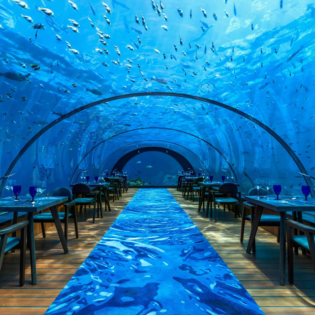 Dinner underwater in Maldives