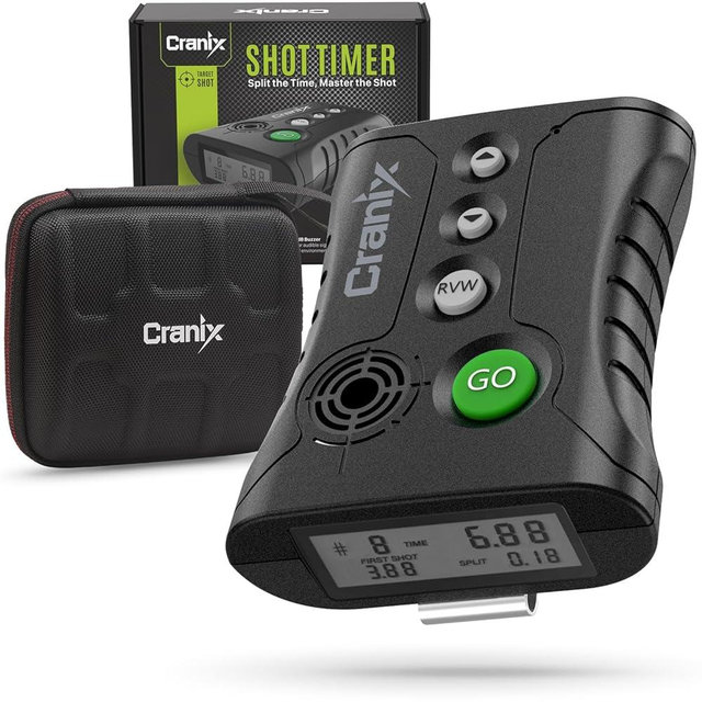 Professional Shot Timer for Shooting Competition, 0.01s Precision Tactical Training Shot Timers with Loud Buzzer, Enhanced Detection & Long Battery Life & 4 Modes Green