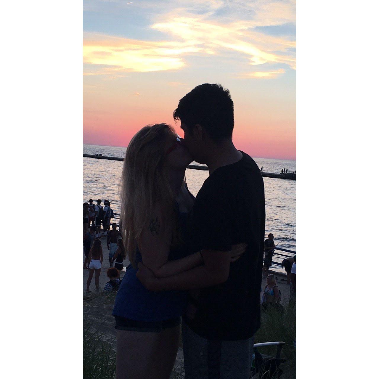 4th of July 2017. Our first trip together outside of the city. Our good friend Mitch took this picture of us before the fireworks started.