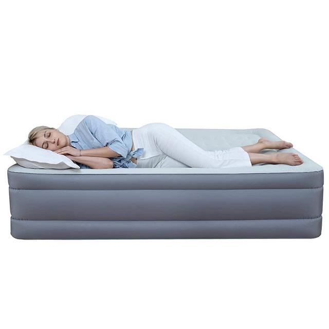 BeyondHOME Odorless Air Mattress Queen with Built-in Pump, One Button Inflation and Auto Stop, 18 Inches Inflatable Bed, 720 LB Support Leakproof Airbed for Guests, Camping, Home