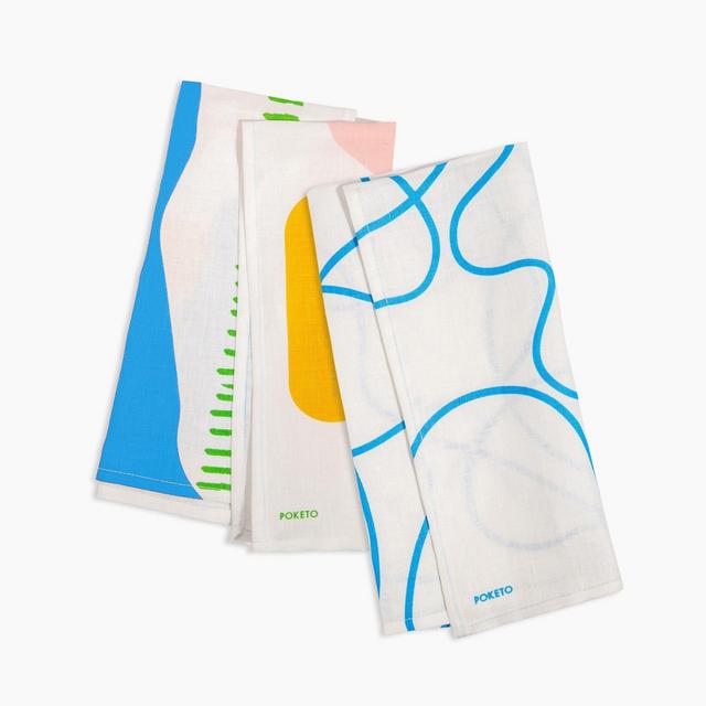 Linen Tea Towel Set in Doodles
