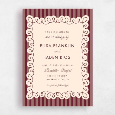 Red Wedding Invitation - Imogen Portrait