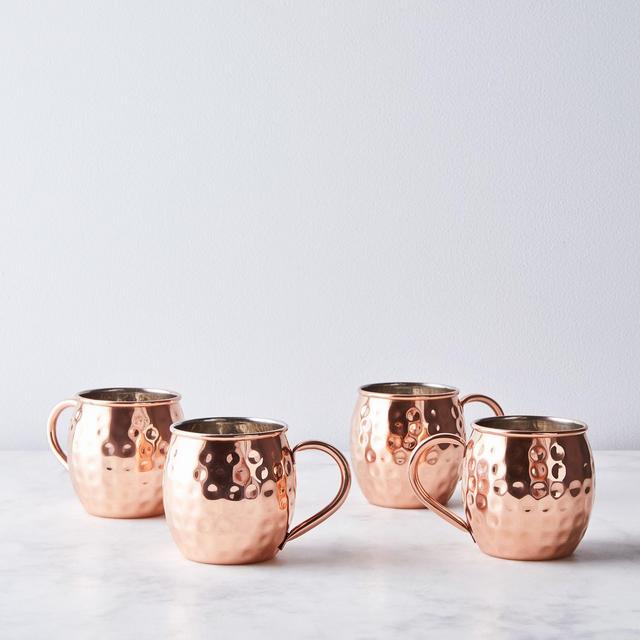 Vintage-Inspired Copper Moscow Mule Mugs (Set of 4)
