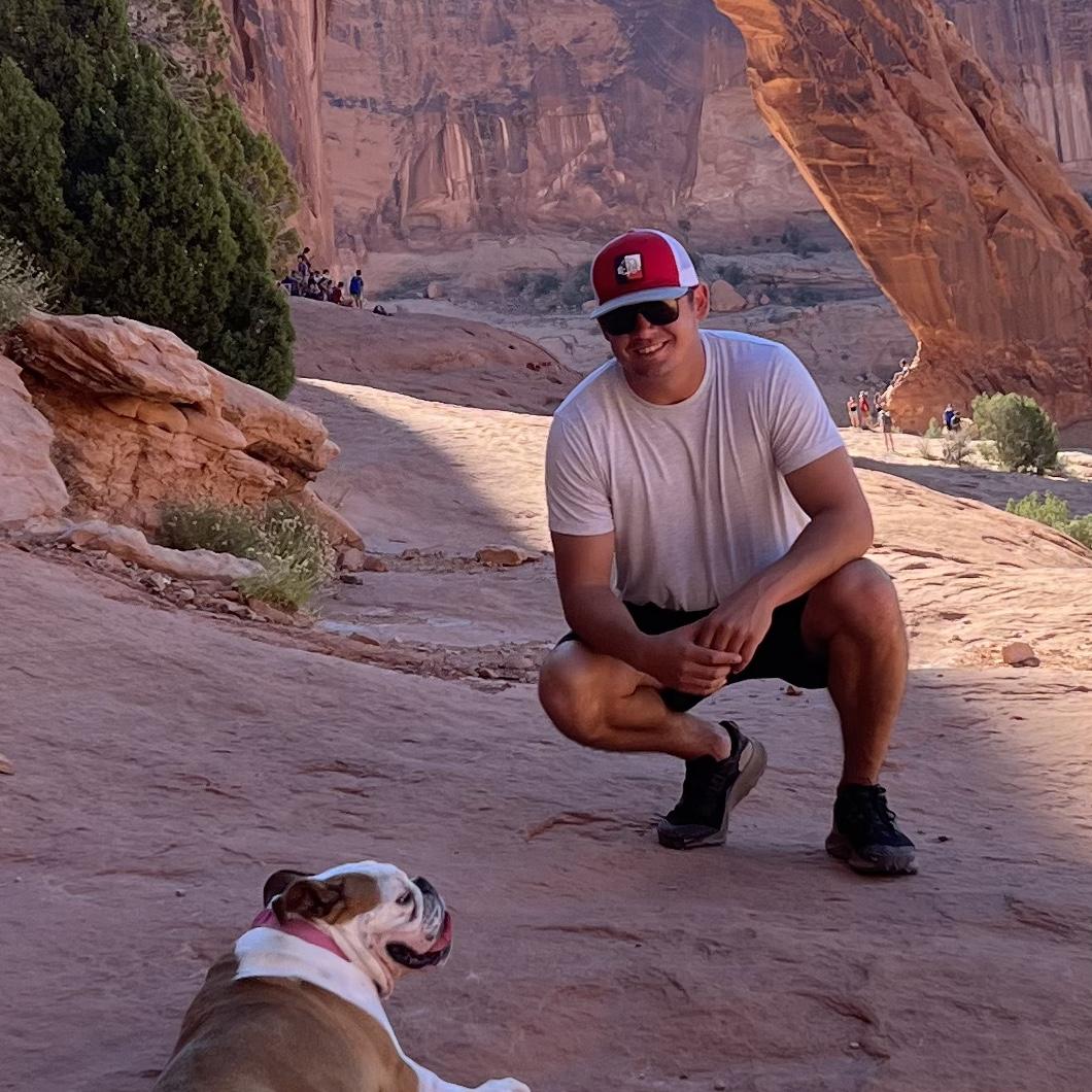Moab, Utah - pretty sure she’s the first bulldog to hike Moab in July.