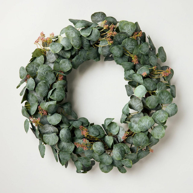 26" Eucalyptus Artificial Wreath Green - Hearth & Hand™ with Magnolia