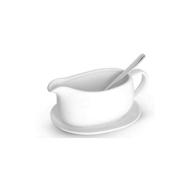 Kook Ceramic Gravy Boat and Saucer, 23.8 Oz