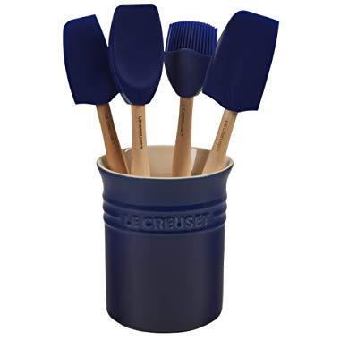 Le Creuset JS450-78 Craft Series Utensil Set with Crock, 5-Piece, Indigo