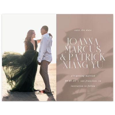 Latte, Brown Wedding Digital Save the Date - Liang Photo
