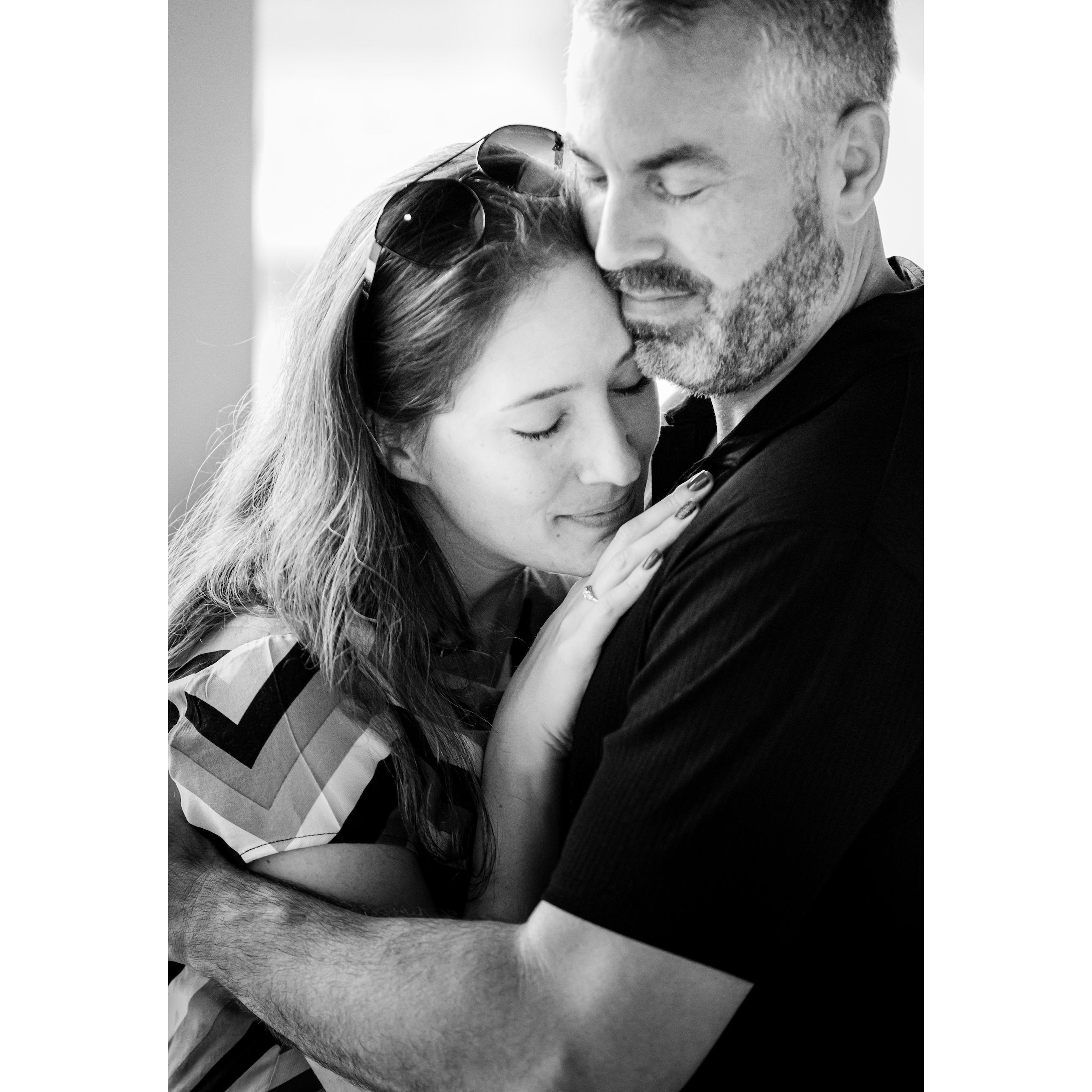 Our first embrace after the proposal