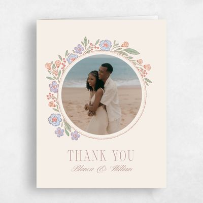 Linen, Beige Wedding Thank You - Persephone Photo