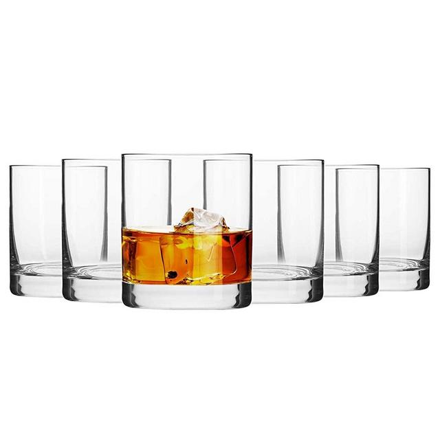 KROSNO Whiskey Tumbler Glasses | Set of 6 | 10.1 oz | Blended Collection | Perfect for Home, Restaurants and Parties | Dishwasher Safe