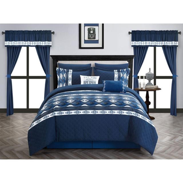 Chic Home© Nysh 20-Piece Queen Comforter Set in Navy