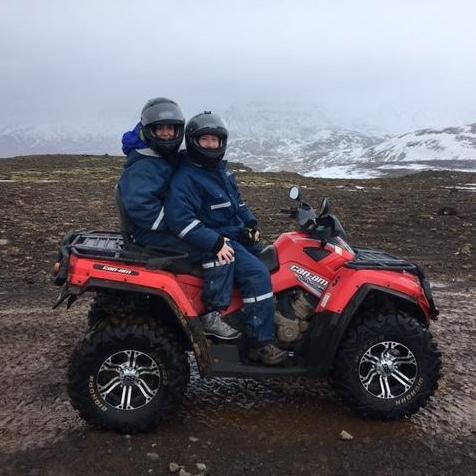 ATV touring in the snowy mountains of Iceland