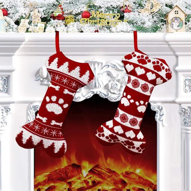 2pk Dog Knit Stockings
