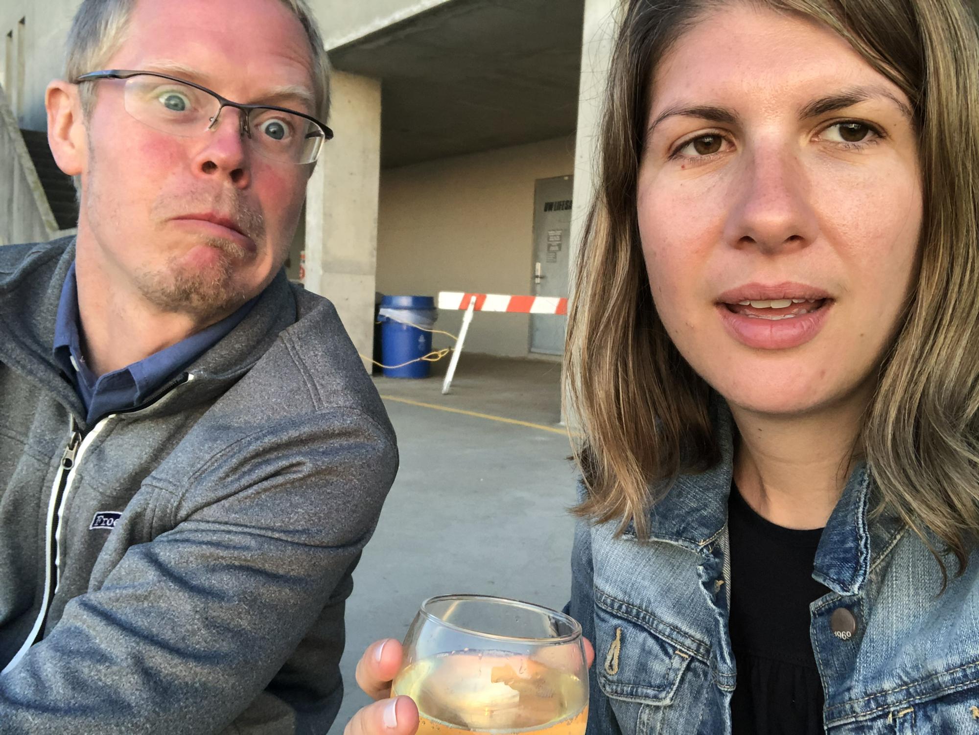 Drinking champagne; Madison, Wisconsin