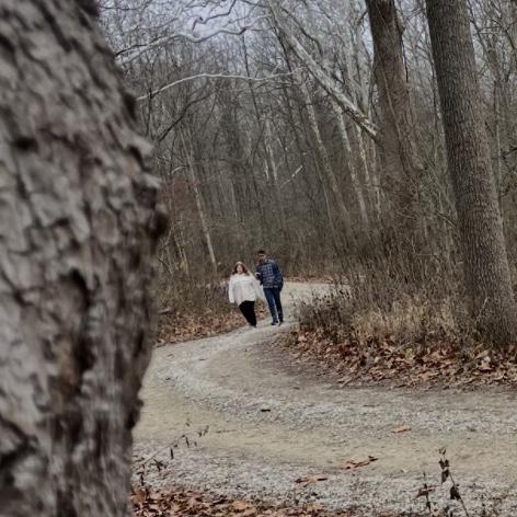 Shoutout to Emma’s friend (and bridesmaid) Laynie who hid behind a tree in the cold to capture the proposal! This picture was taken right before the big moment! ☺️💕