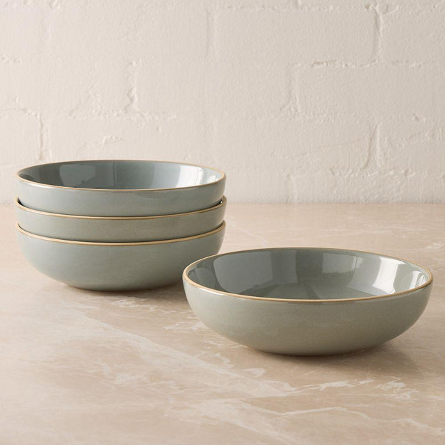 Mill Stoneware Pasta Bowl, Blue, Set of 4