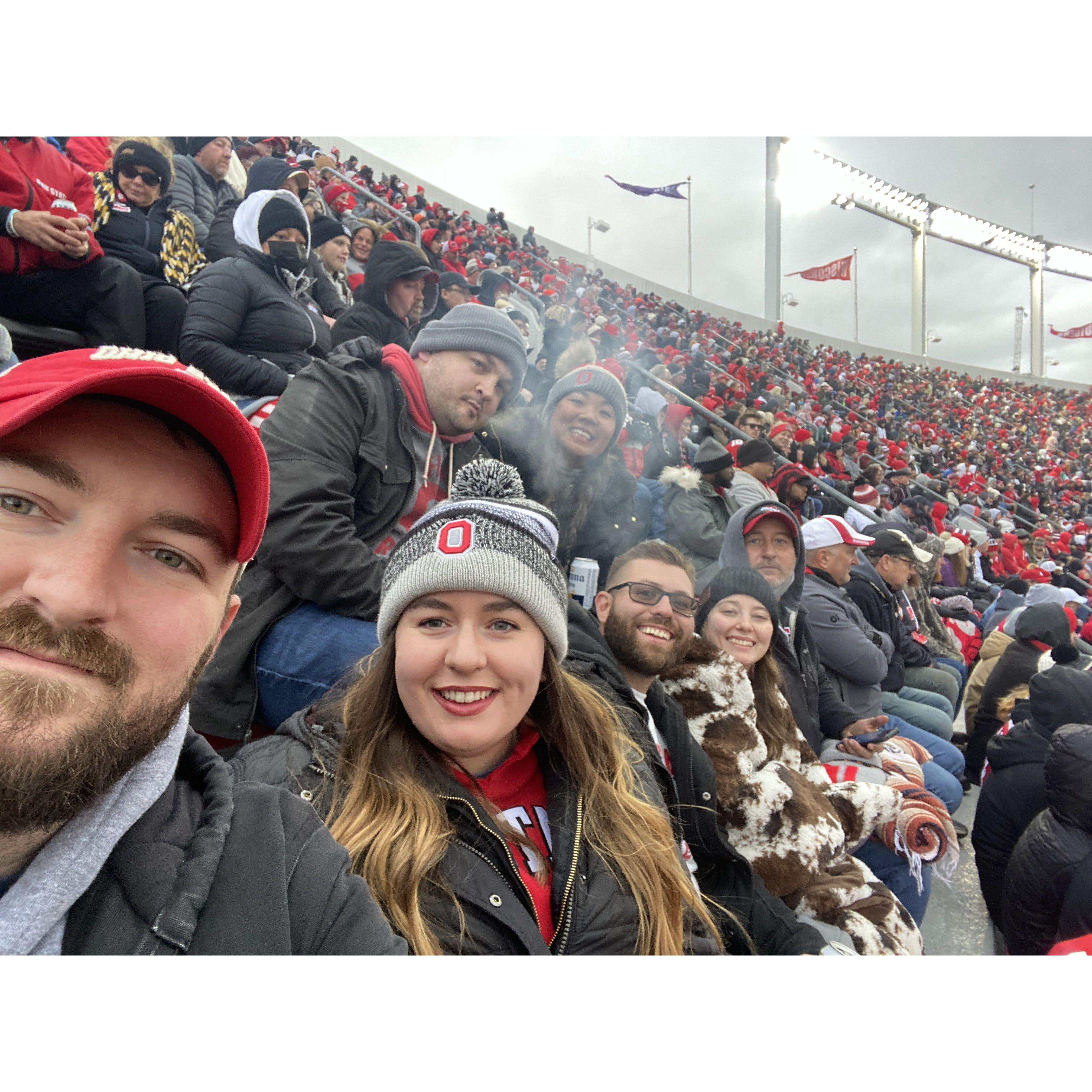 O-H! I-O! Alex and Marcella's first OSU game!