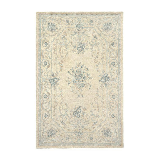 LoveShackFancy Rose Rug, Blue Rose, 5' x 8'