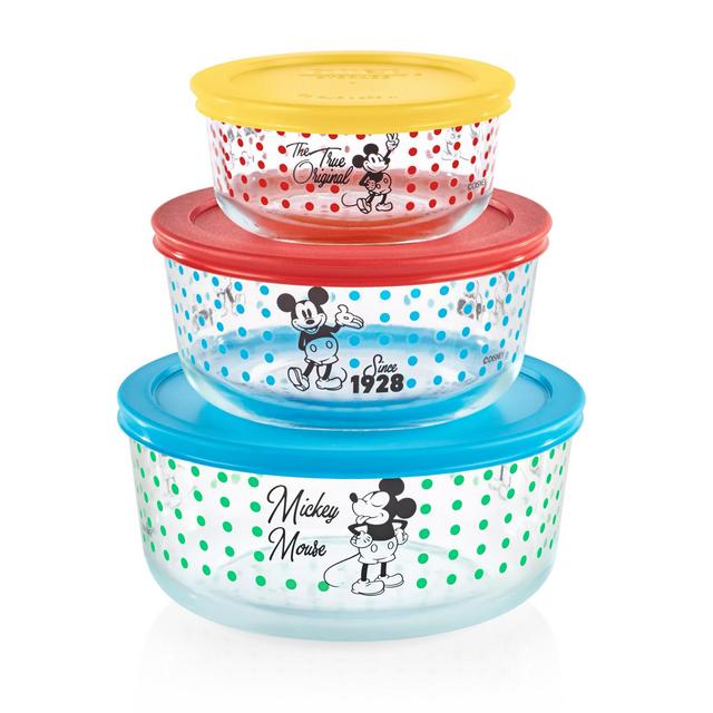 Pyrex®Decorated Storage 6-pc Set: The True Original Since 1928 Mickey Mouse