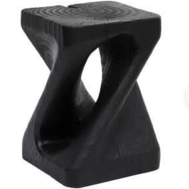 Black Wood Stool - F configuration