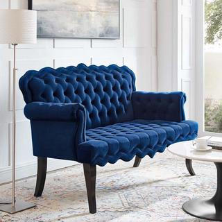 Viola Chesterfield Button Tufted Loveseat Velvet Settee