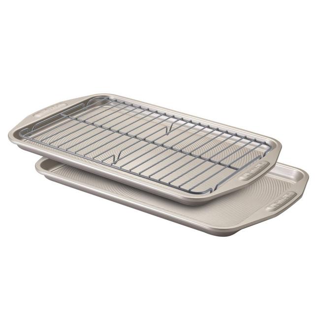 Circulon Nonstick 3pc Set: 10"x15" Cookie Pans and Cooling Rack