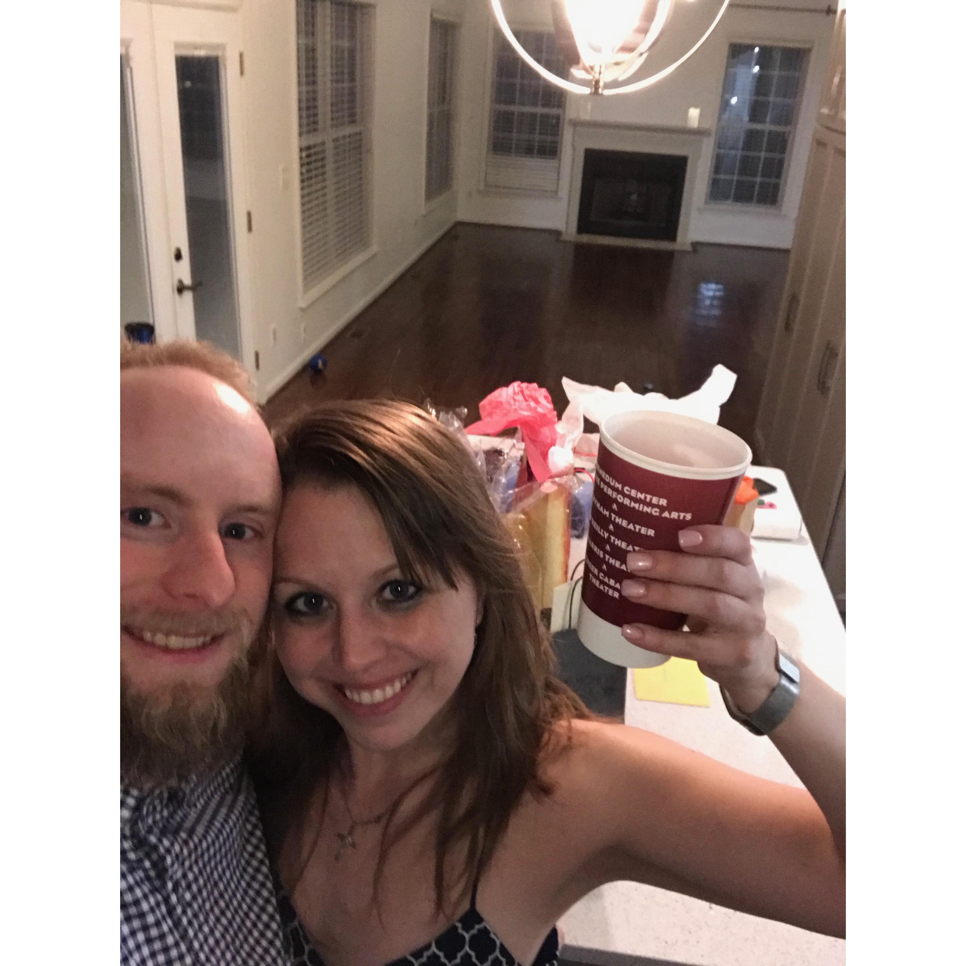 Enjoying the first night in our Virginia home! Thanks Mom and Dad Snyder for helping us unpack and save us from buying a new washer and dryer.