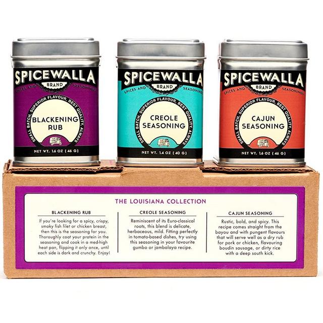 Spicewalla Louisiana Collection Spice Set 3 Pack | Cajun Seasoning, Creole, Blackening Rub | Non-GMO, No MSG, Gluten Free