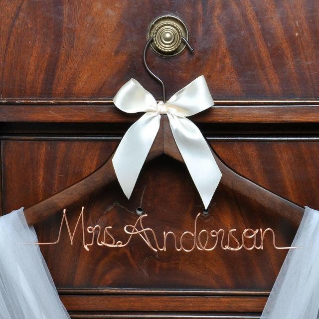 Personalized Wedding dress hanger, Bride...